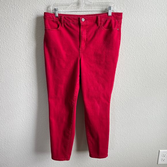 Talbots Flawless High Rise Jegging Ankle Jeans Women's 14P Red Holiday Denim - Picture 1 of 7